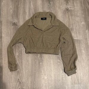 Cider Tan Ribbed crop